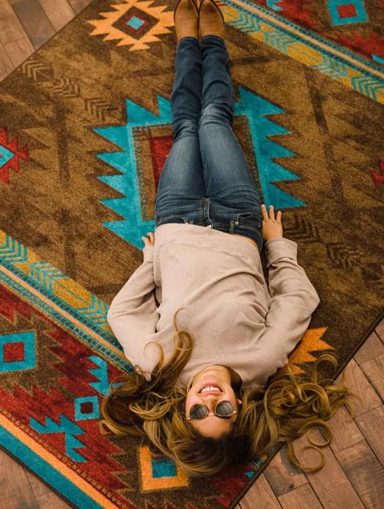 0193NAT201 Whisky River rug lifestyle shot American Dakota 1